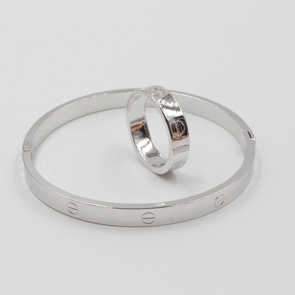 اسواره كارتير مع خاتم دائريه الشكل اسواره متوفر 3 لون فضي 5