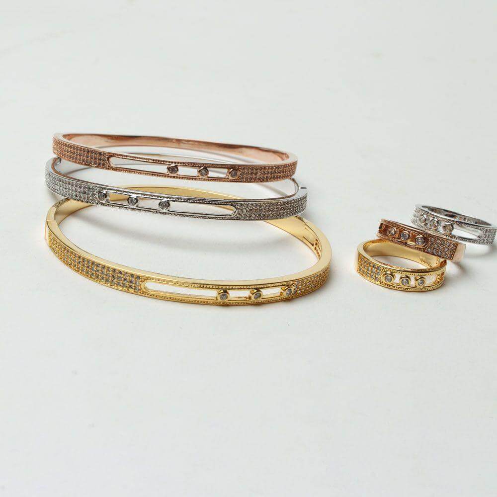اساور وخواتمها طقم 6 قطع ميسيكا مرصعه بالزركون messika