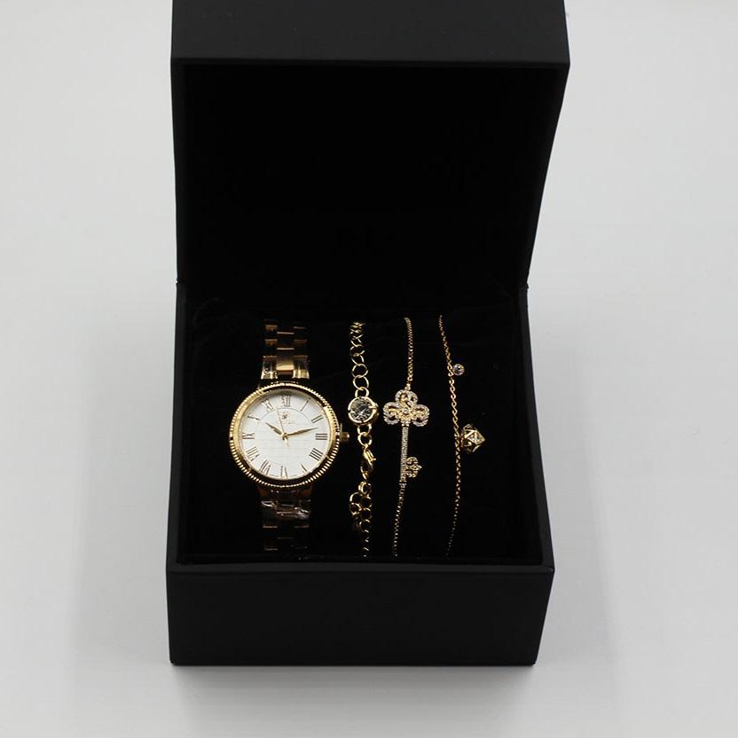 طقم ساعه و3 اساور انيقه اطقم ساعات متوفر 2 لون