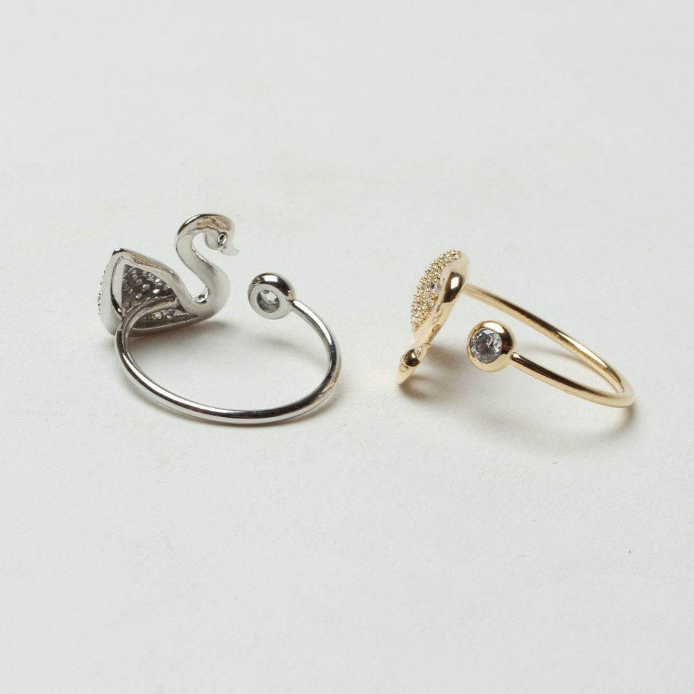 خاتم وزه سوارفسكي مرصع زركون خواتم متوفر 2 لون