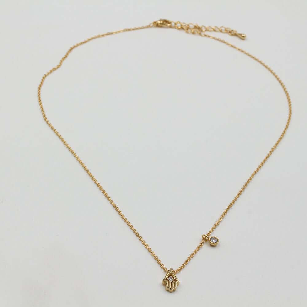 سلسال كف ناعم بفص زركون سلسال متوفر 2 لون ذهبي