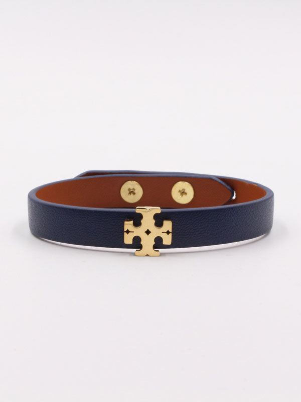 اسوارة توري بورش جلد فلات لوقو اسواره tory burch كحلي