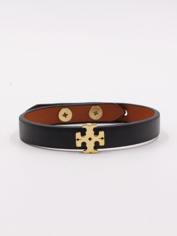 اسوارة توري بورش جلد فلات لوقو اسواره tory burch اسود