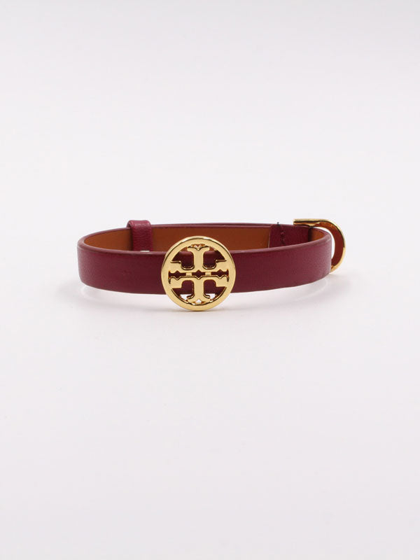 اسوارة توري بورش جلد بيق لوقو اسواره tory burch عنابي