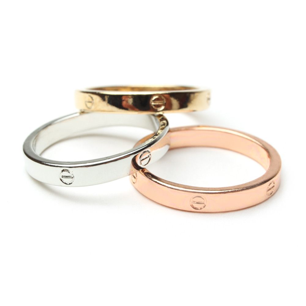 طقم 3 خواتم كارتير ملونه خواتم متوفر 1 لون