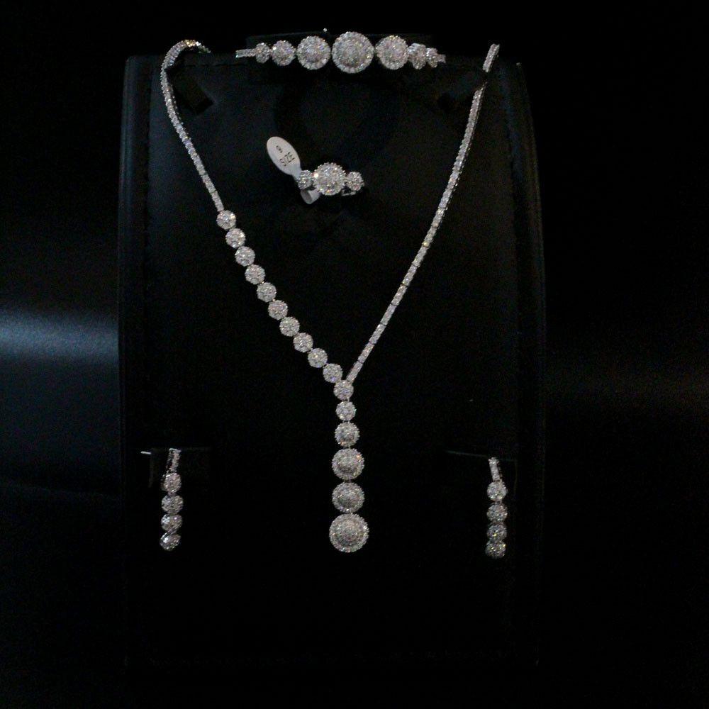 طقم سهره مدور زركون كوري 4 قطع اطقم متوفر 1 لون فضي 6