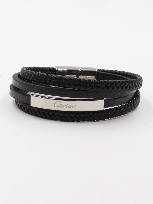 اساور كارتير جلد للجنسين اسود اسواره CARTIER