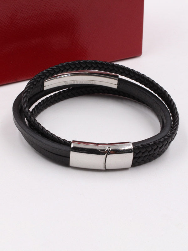 اساور كارتير جلد للجنسين اسود اسواره CARTIER