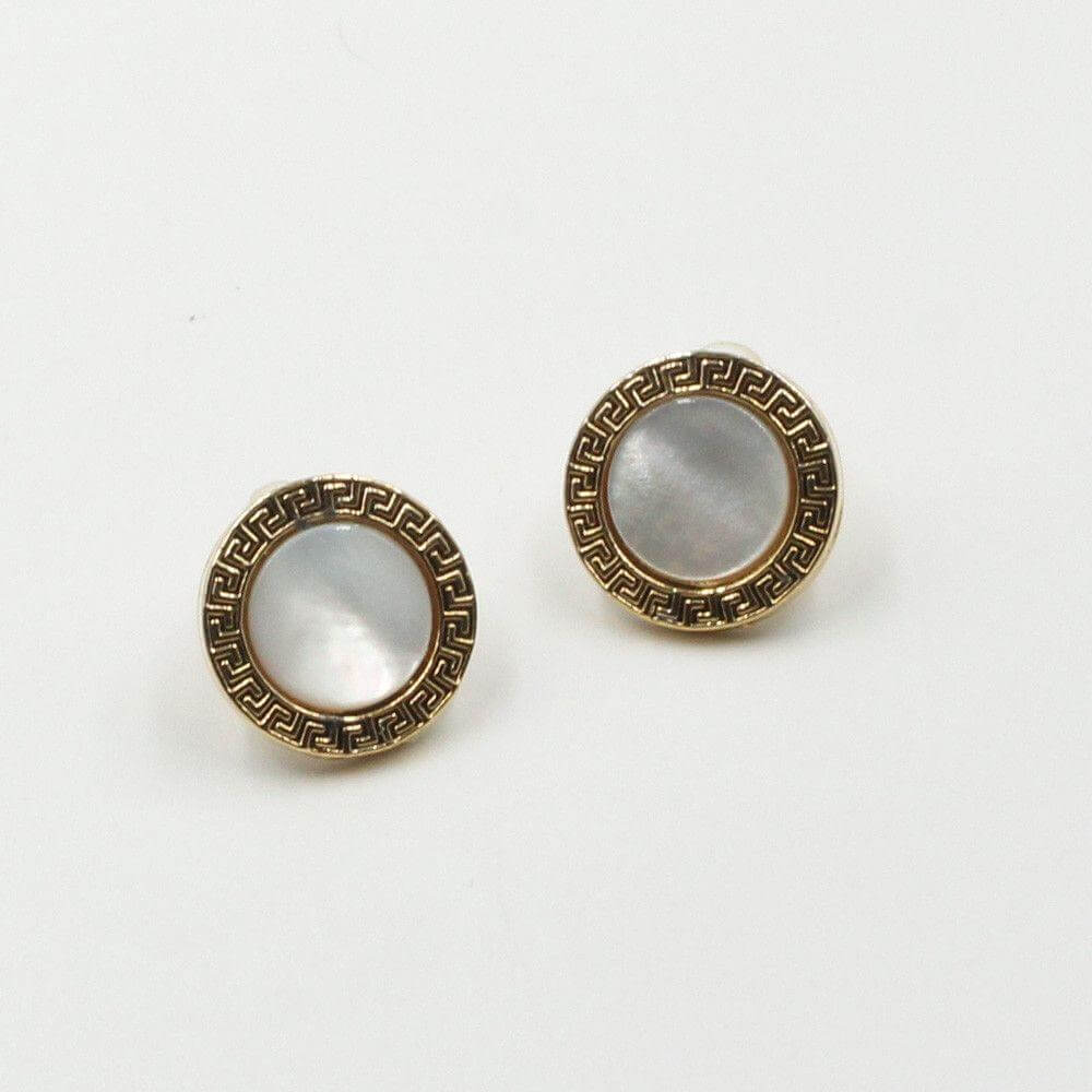 حلق فيرساتشي صدف حلق versace ابيض ذهبي