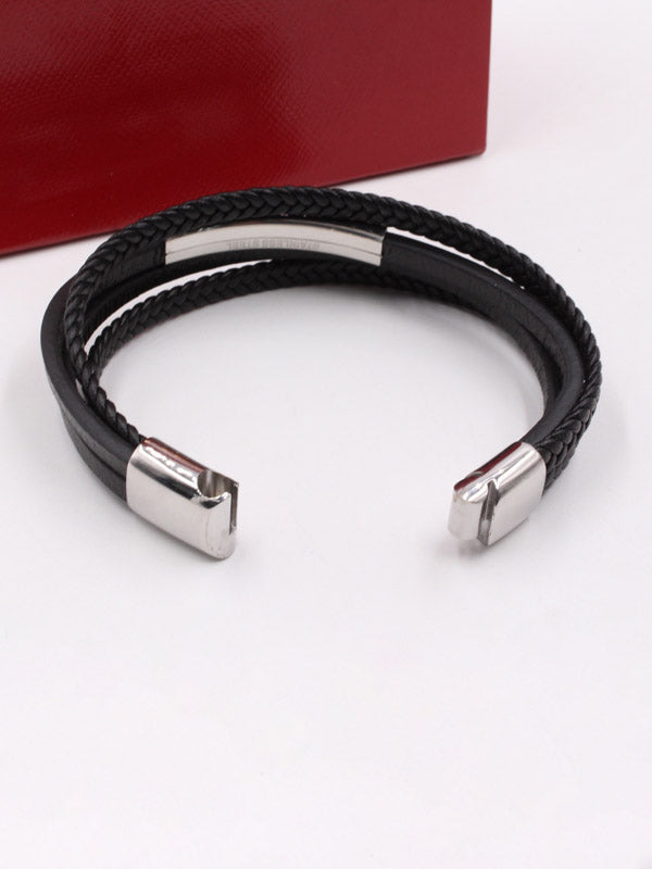 اساور كارتير جلد للجنسين اسود اسواره CARTIER