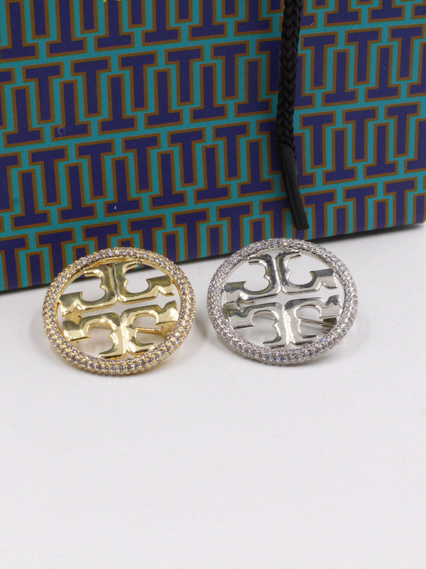 بروش توري بورش كريستال دائري بروش tory burch