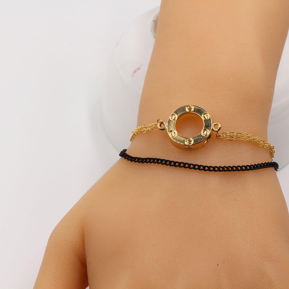 اسواره كارتير مدوره معدنيه اسواره متوفر 2 لون ذهبي