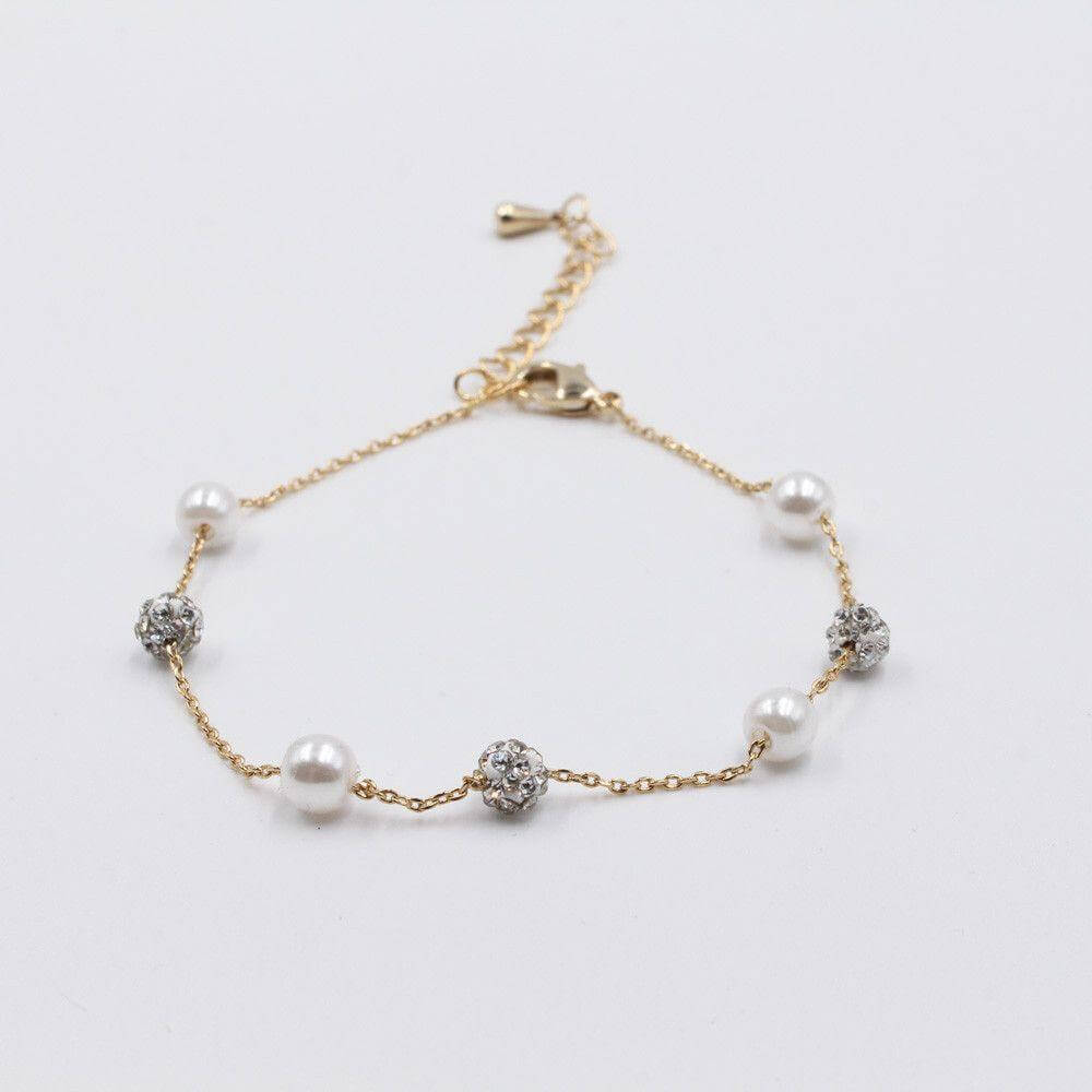 اسواره بولز لولو وكريستال اسواره متوفر 2 لون ذهبي