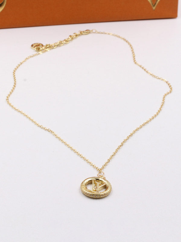 سلسال لويس فيتون مدور زركون لوقو سلسال louis vuitton