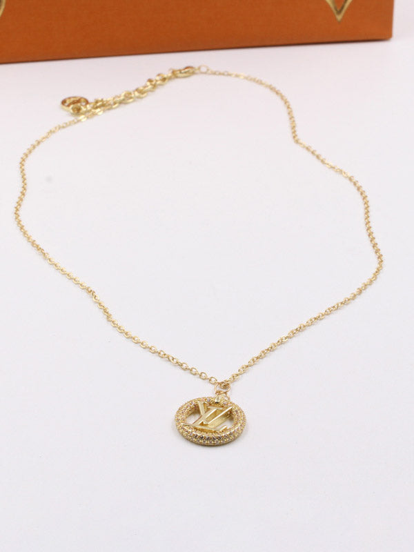 سلسال لويس فيتون مدور زركون لوقو سلسال louis vuitton