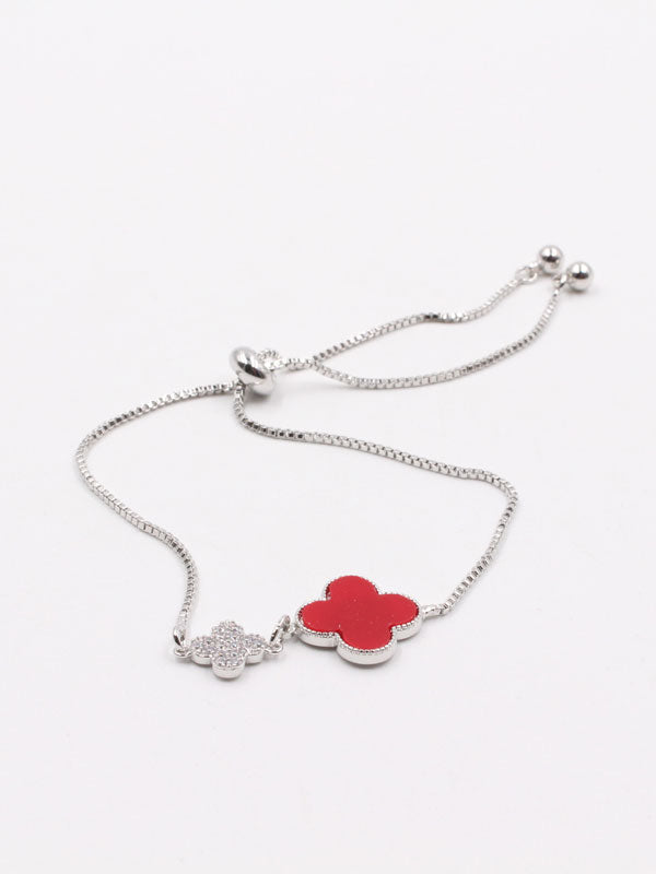 اسوارة فان كليف شيل سحاب ناعمة اسواره van cleef احمر فضي