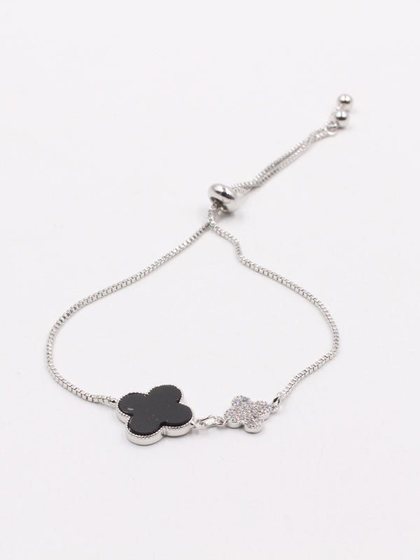 اسوارة فان كليف شيل سحاب ناعمة اسواره van cleef اسود فضي