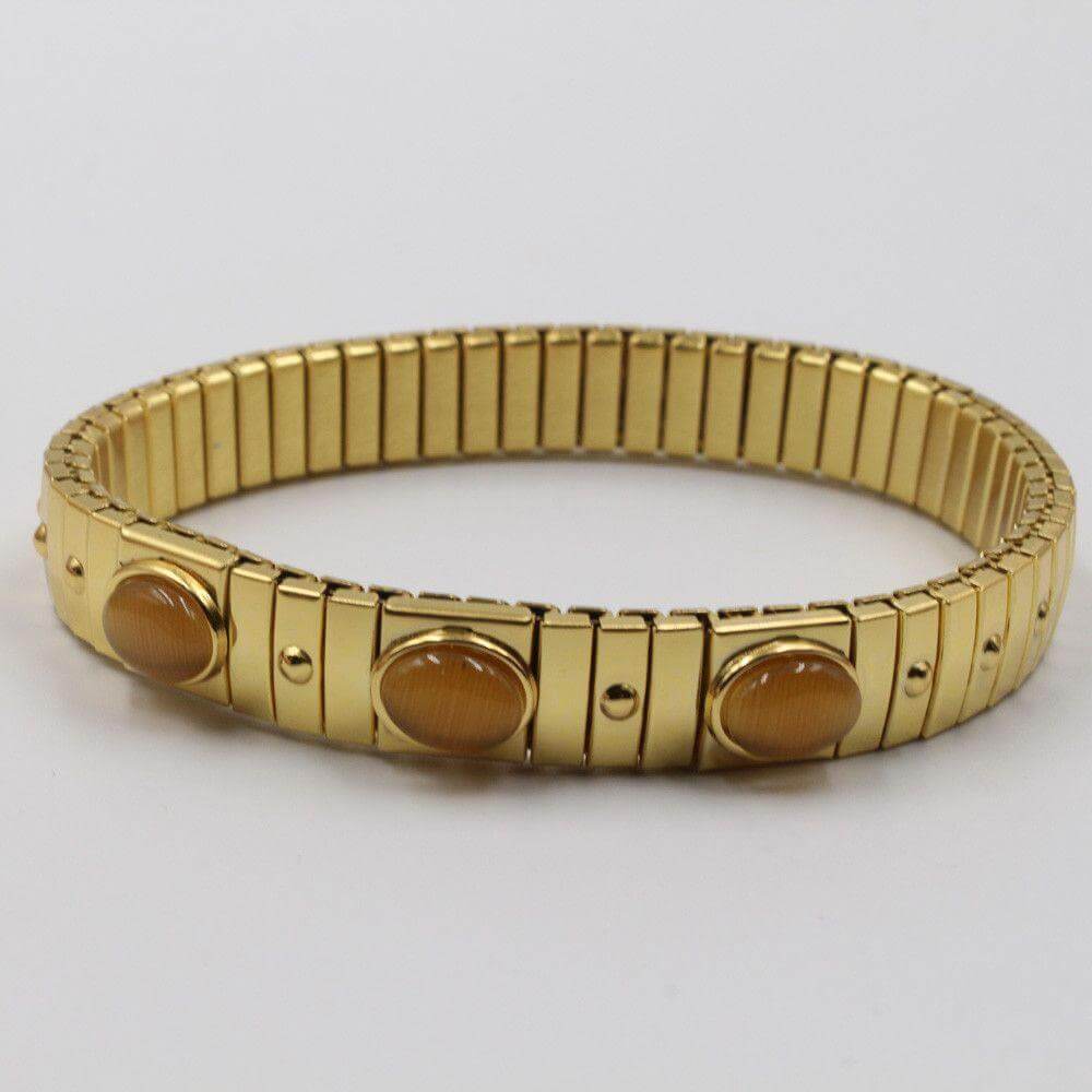 اسوارة نومنيشن اوفال ستانلس ستيل اسواره nomination بني ذهبي