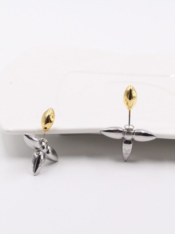 حلق لويس فيتون وردة حلق louis vuitton فضي