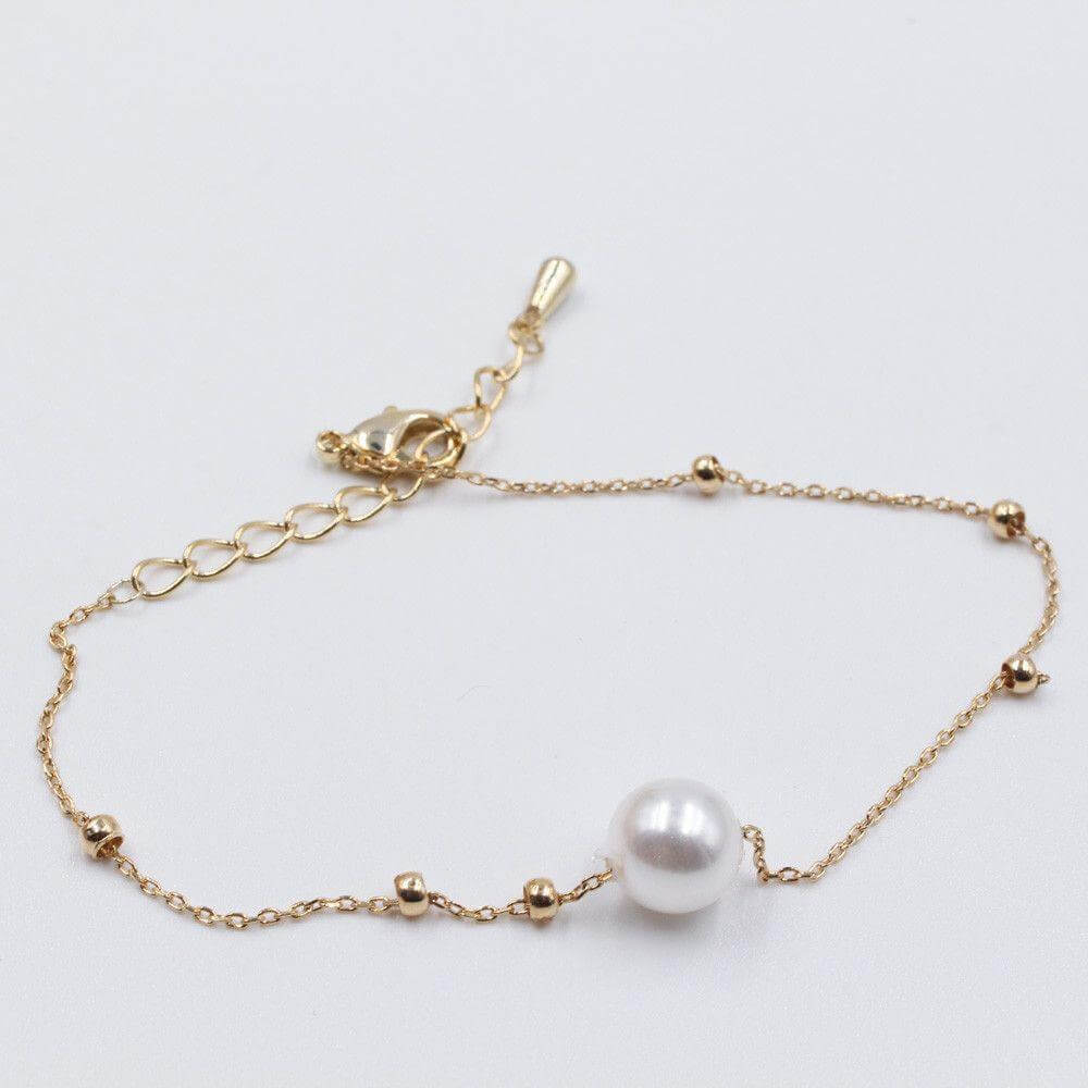 اسواره حبة لولو سلسله بقطع معدينه اسواره متوفر 1 لون ذهبي