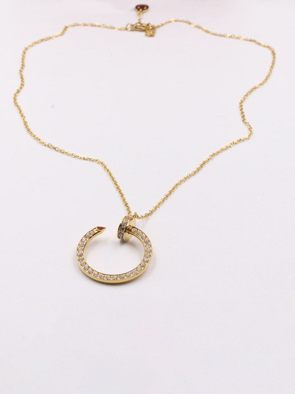 سلسال مسمار كارتير كبير زركون سلسال CARTIER ذهبي