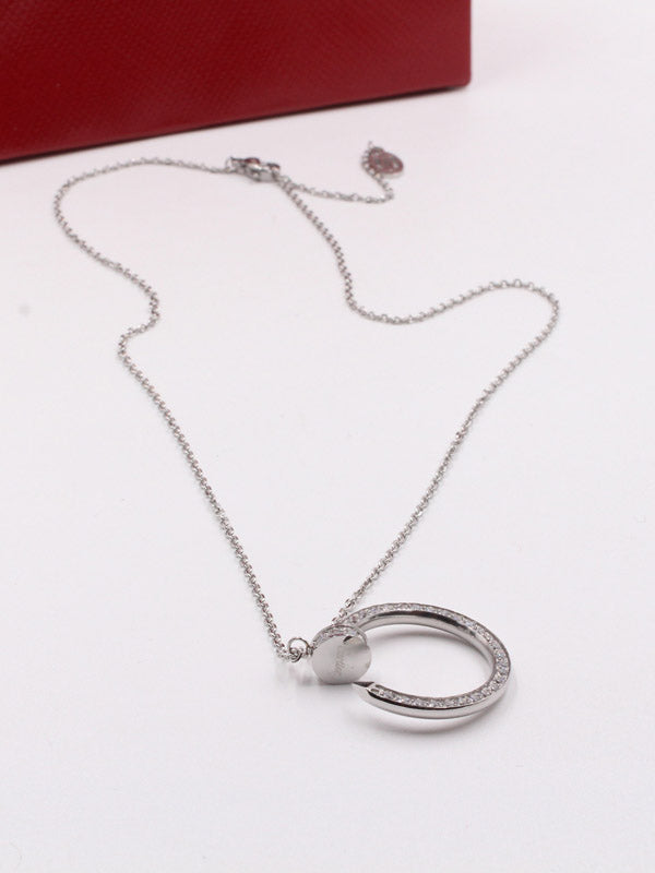 سلسال مسمار كارتير كبير زركون سلسال CARTIER فضي
