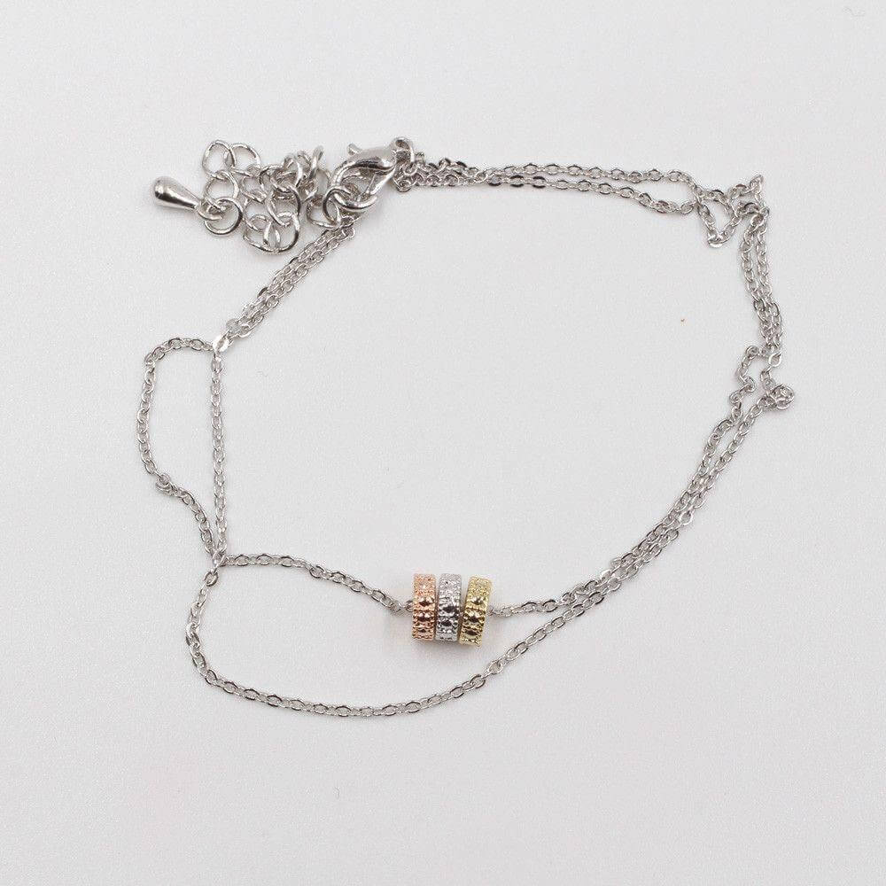 خلخال دورين بحلقات معدنيه ملونه خلخال متوفر 2 لون فضي