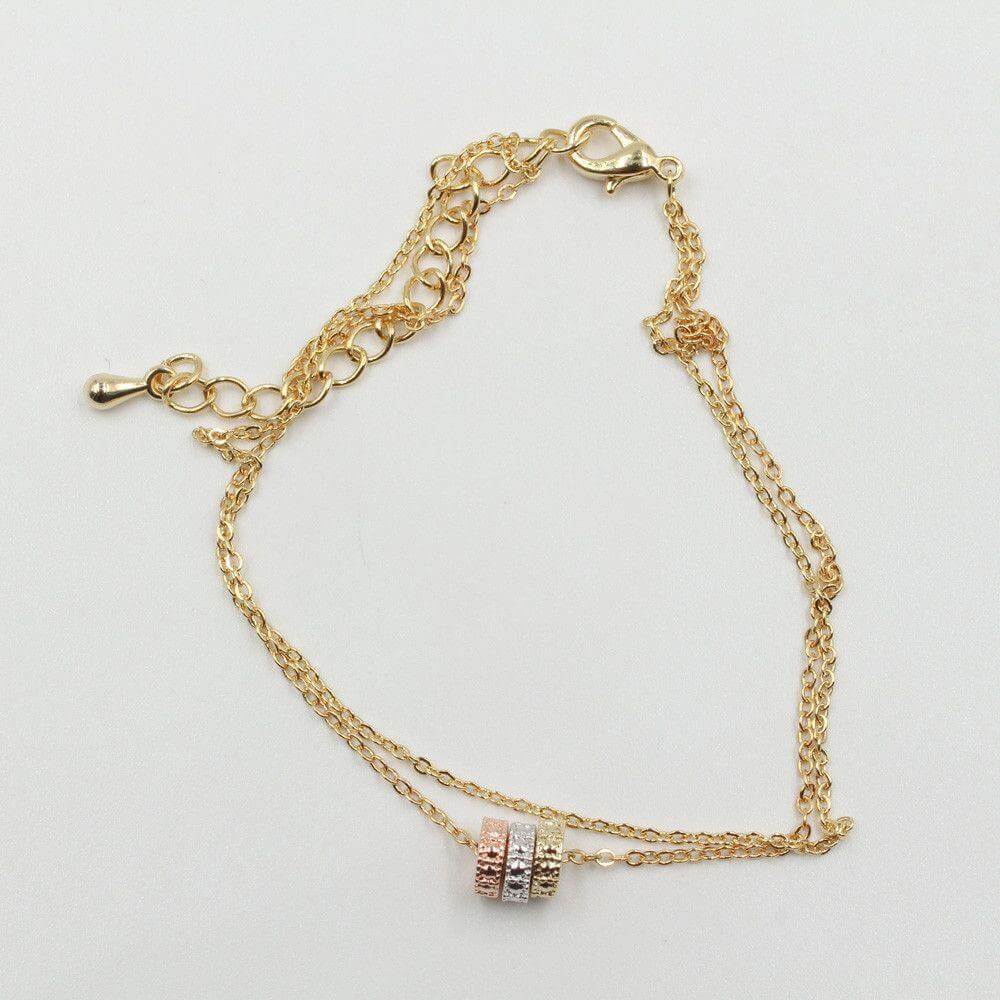 خلخال دورين بحلقات معدنيه ملونه خلخال متوفر 2 لون ذهبي