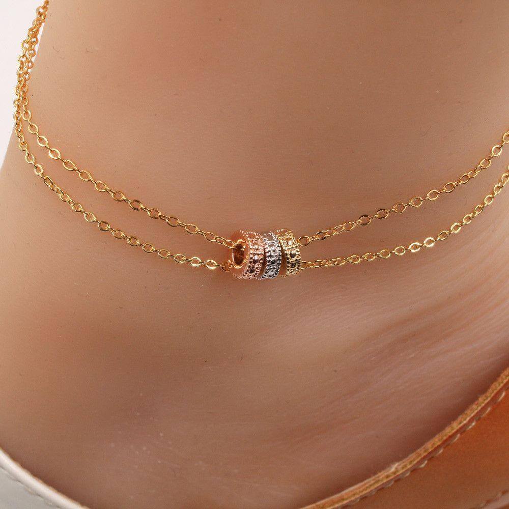 خلخال دورين بحلقات معدنيه ملونه خلخال متوفر 2 لون