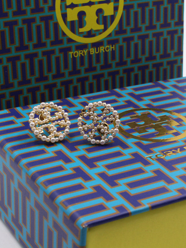 حلق توري بورش مدور بيرل حلق tory burch