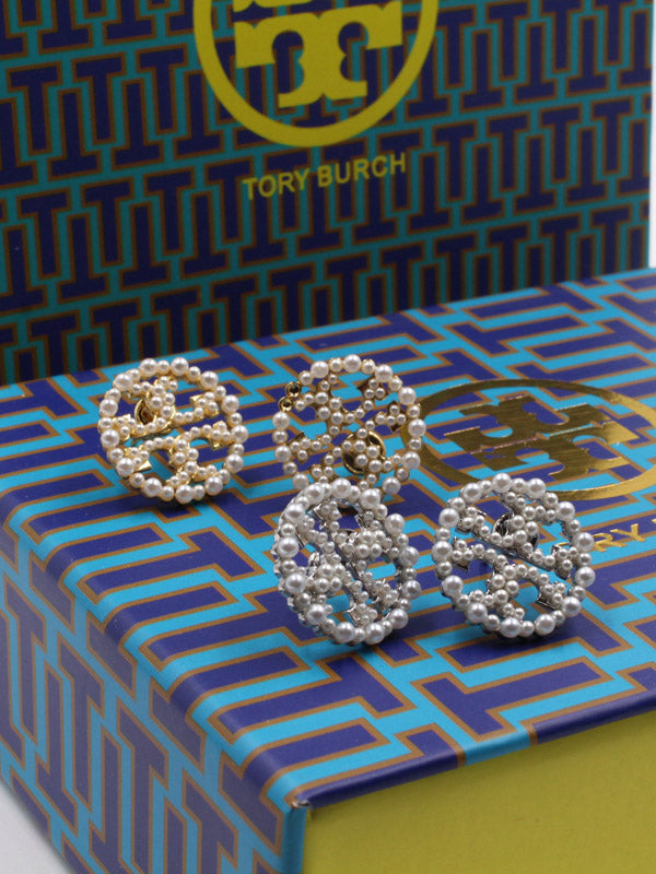 حلق توري بورش مدور بيرل حلق tory burch