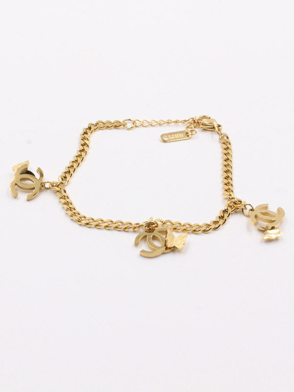 اسوارة شانيل تعليقات ذهبية ناعمة اسواره chanel ذهبي