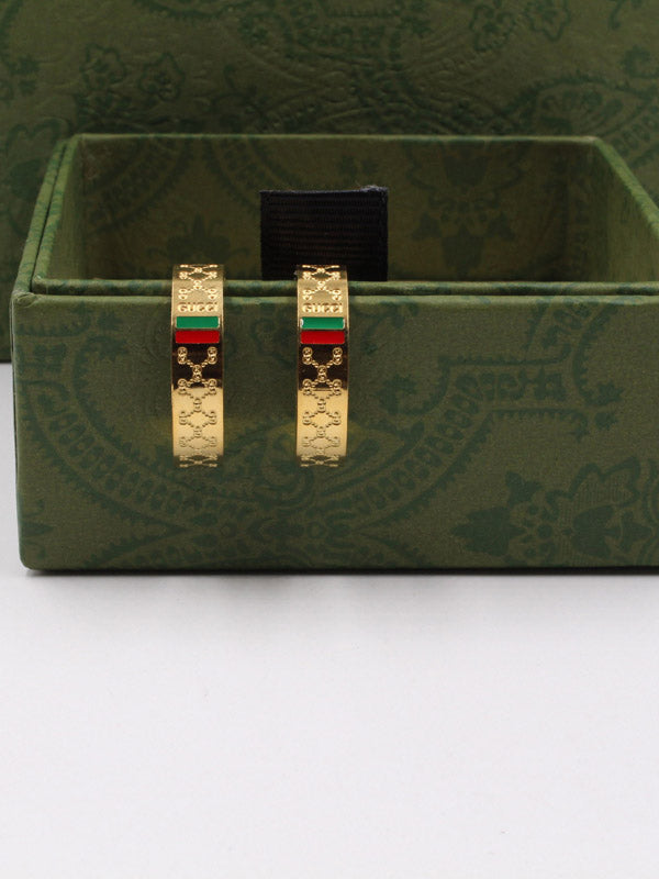 حلق قوتشي كبير كيرف حلق gucci ذهبي