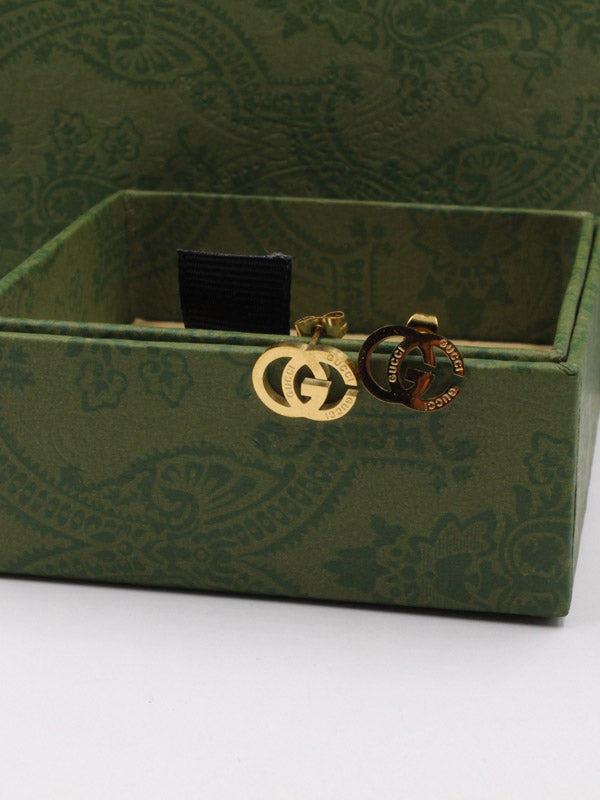 حلق قوتشي صغير لوقو حلق gucci ذهبي