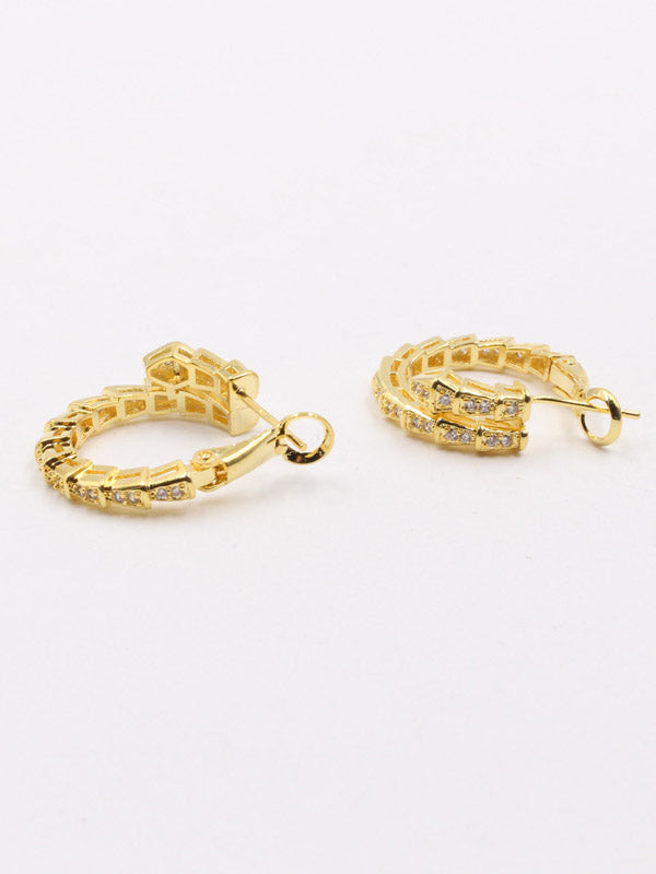 حلق بولغاري سنيك زركون كيرف حلق bvlgari ذهبي