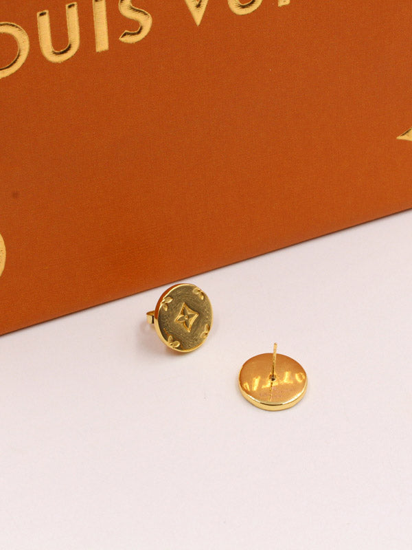 حلق لويس فيتون زركون لوقو ستامب حلق louis vuitton ذهبي