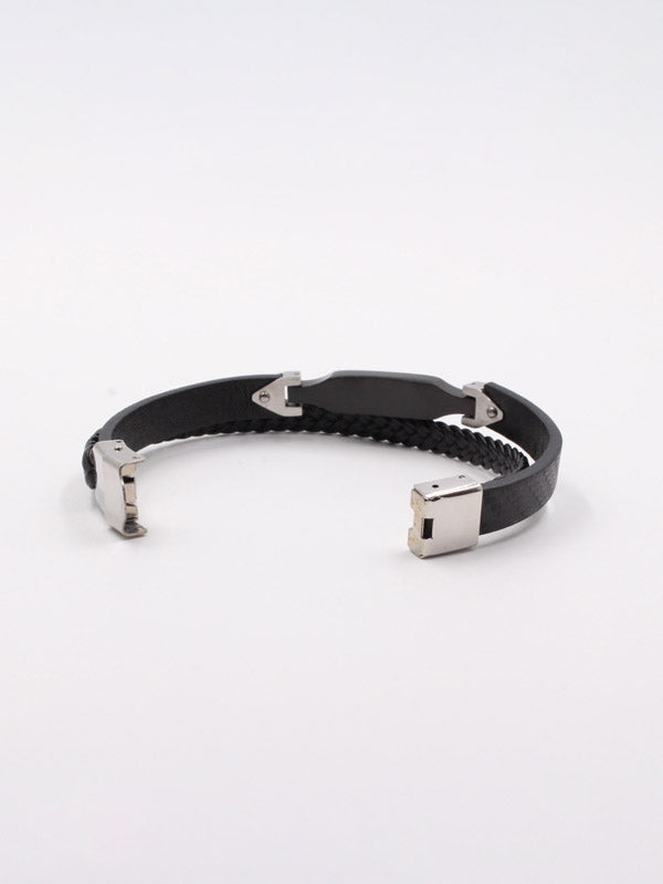 أسوارة كارتير رجالي جلد اسود دبل شاين اسواره CARTIER
