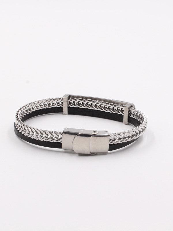 أسوارة كارتير رجالي جلد اسود شاين اند لذر اسواره CARTIER