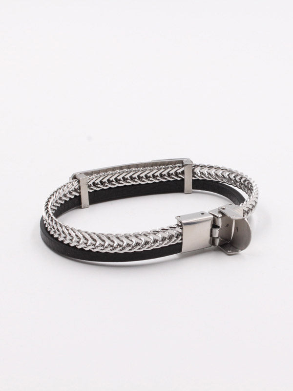 أسوارة كارتير رجالي جلد اسود شاين اند لذر اسواره CARTIER