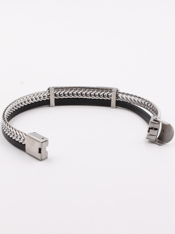 أسوارة كارتير رجالي جلد اسود شاين اند لذر اسواره CARTIER