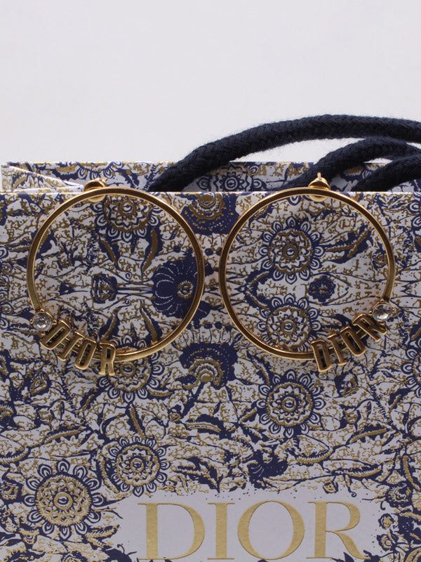 حلق ديور كبير انتيك برونز حلق dior