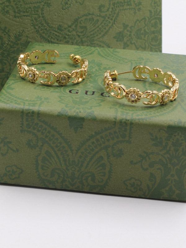 حلق قوتشي كبير كيرف كريستال حلق gucci