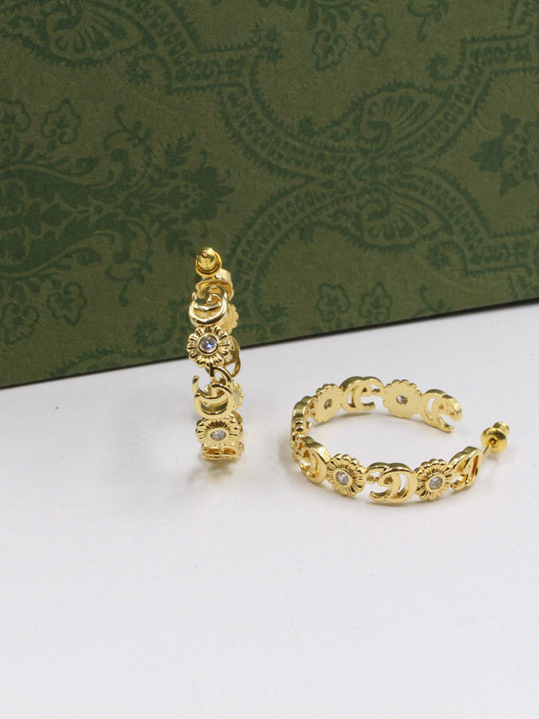 حلق قوتشي كبير كيرف كريستال حلق gucci