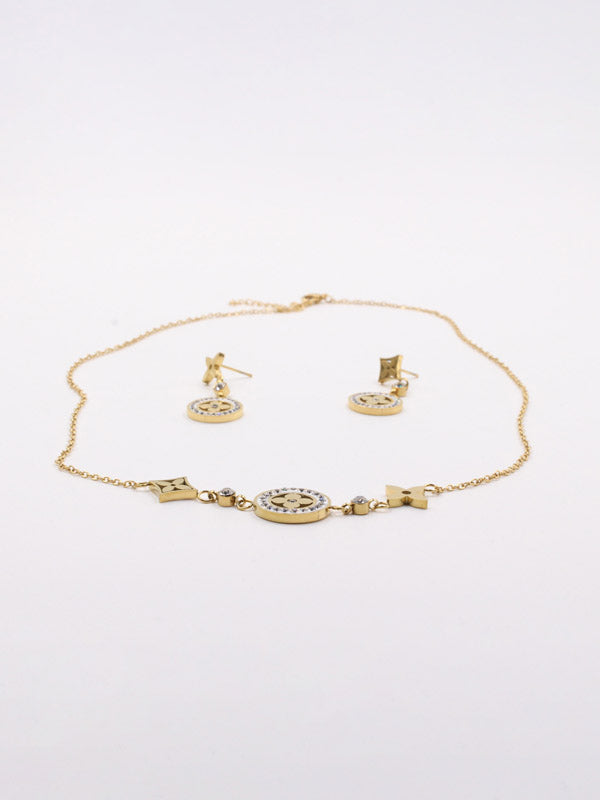 طقم لويس فيتون ذهبي زركون اطقم louis vuitton