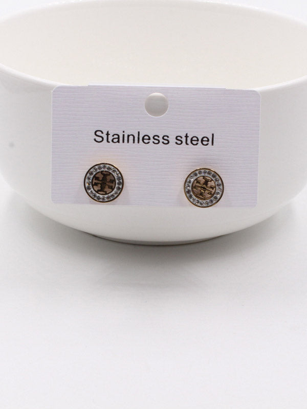 حلق توري بورش مدور صغير كريستال حلق tory burch