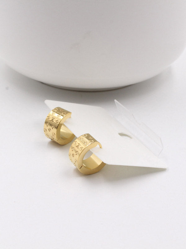 حلق لويس فيتون كيرف ميتال حلق louis vuitton ذهبي