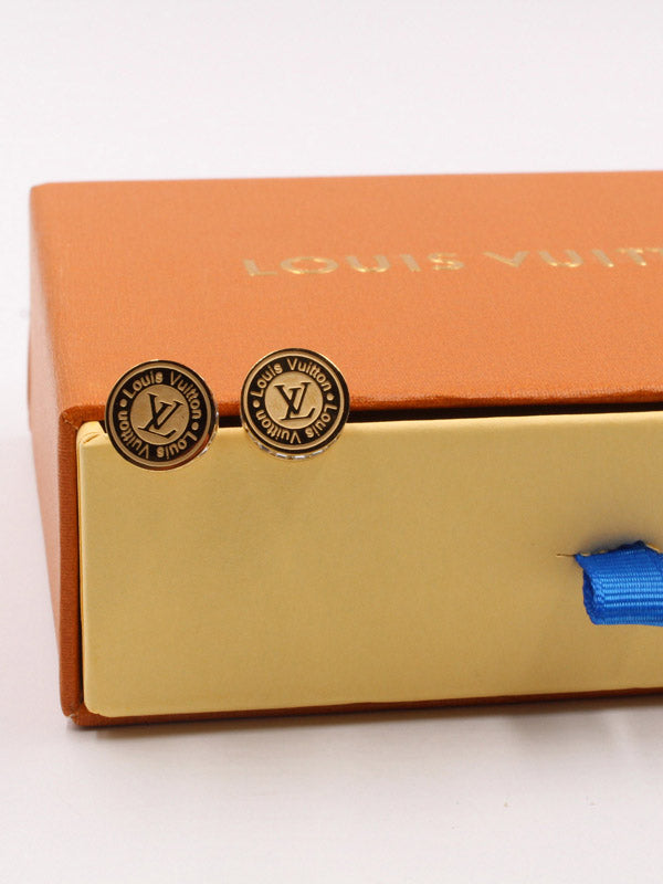 حلق لويس فيتون مدور زركون سايد حلق louis vuitton ذهبي