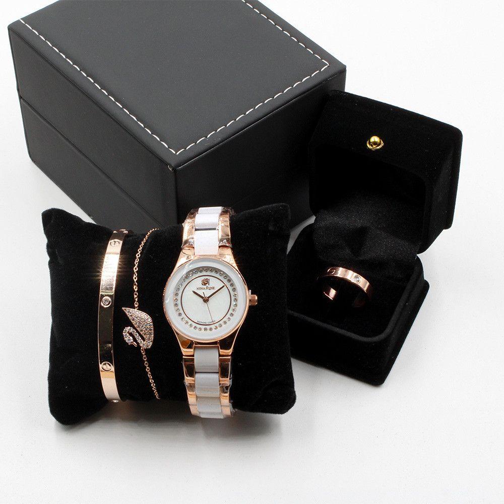 طقم ساعه ماركة نينا روز اطقم ساعات متوفر 2 لون
