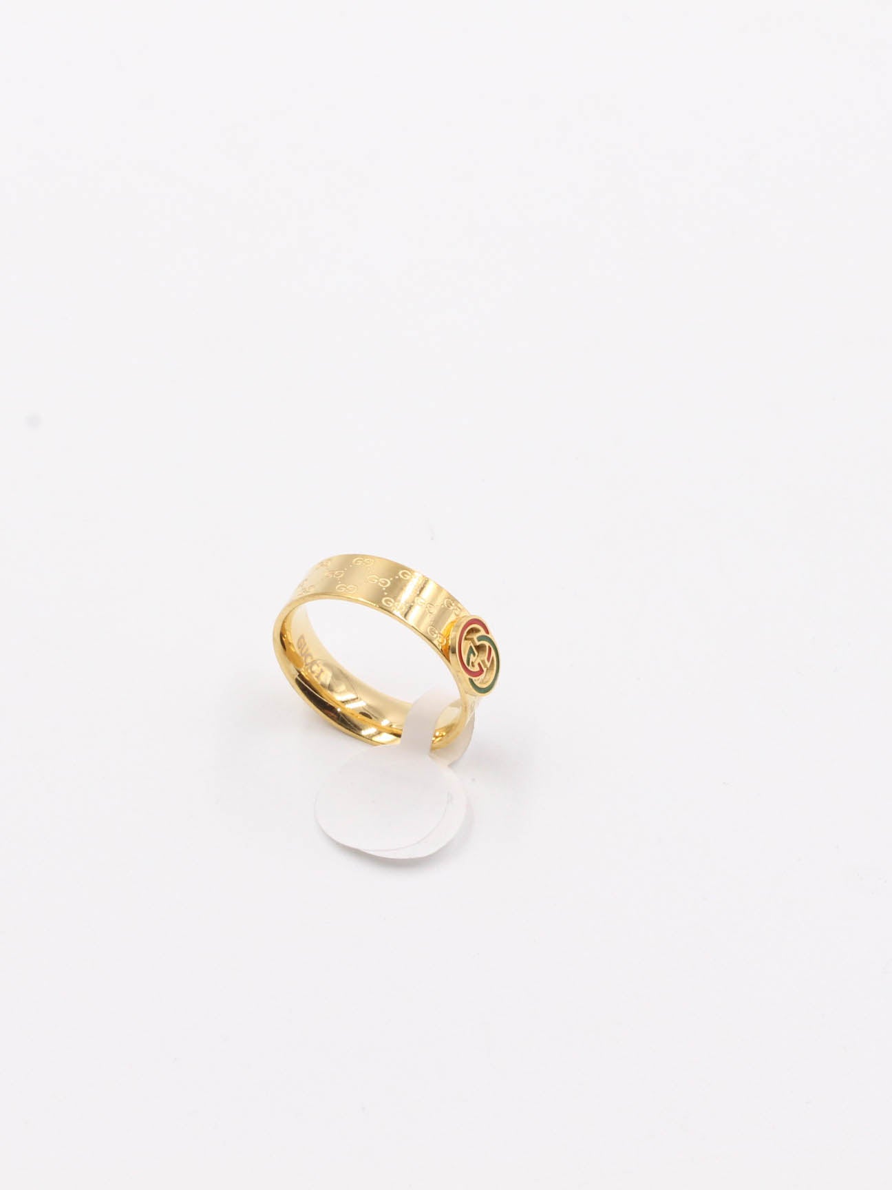 خاتم قوتشي ذهبي شعار ملون خواتم gucci