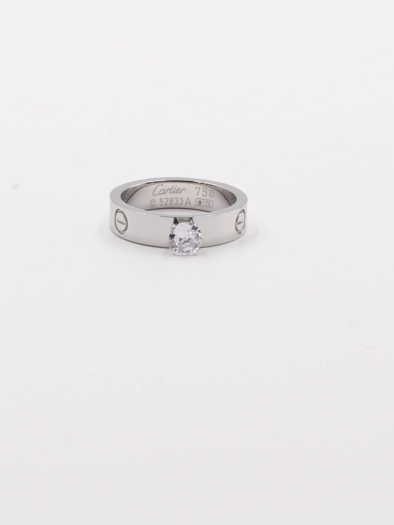 خاتم كارتير لوقو سوليتير خواتم CARTIER فضي 5